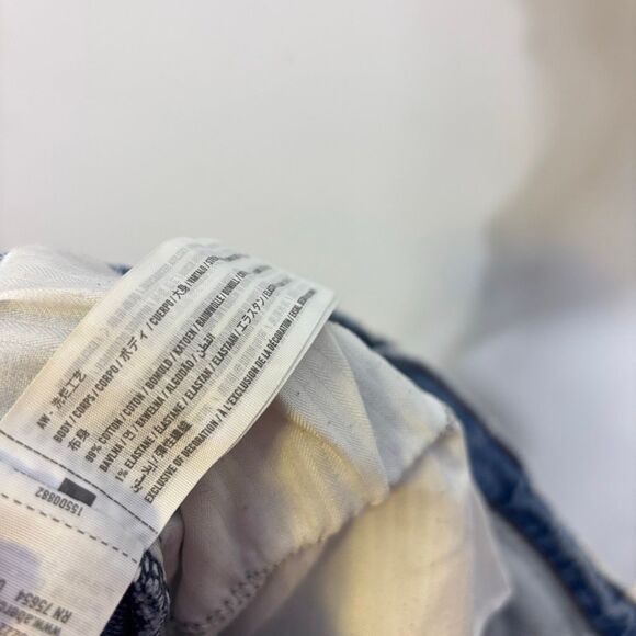 Abercrombie & Fitch The Dad High Rise Distressed Knee Raw Hem Jeans 14 - Picture 7 of 7